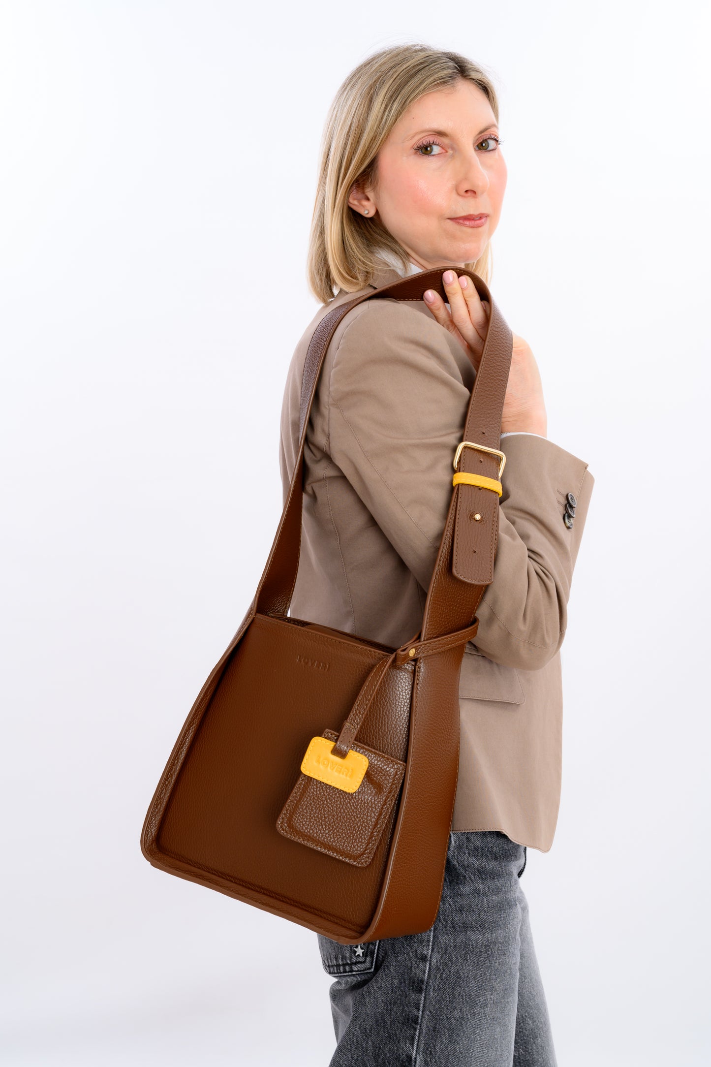 Borsa da uffico Carry Small Nocciola