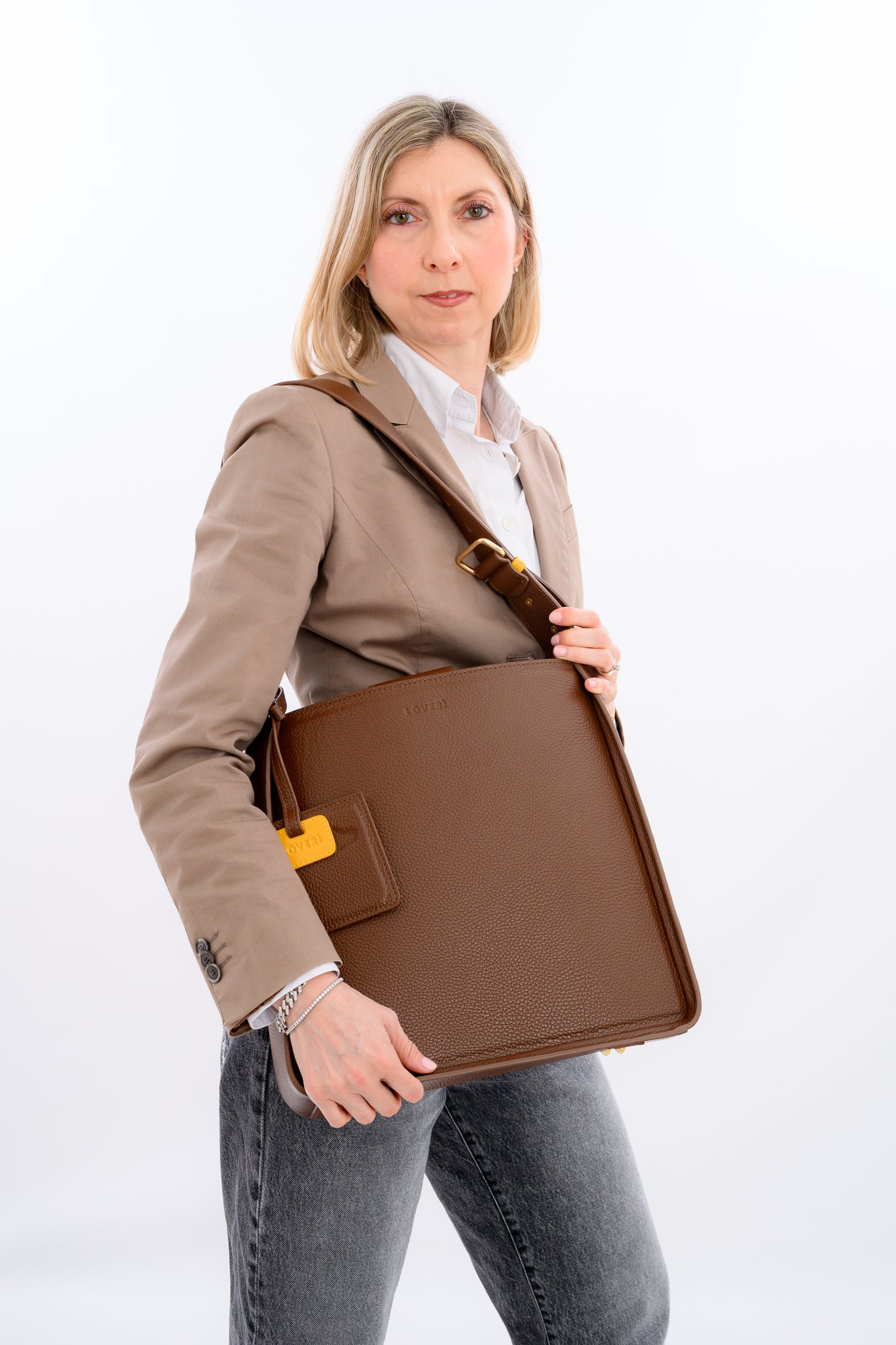 Borsa da uffico Carry Medium Nocciola